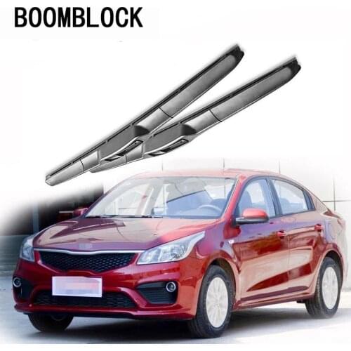 BOOMBLOCK 2pcs Car Accessories Windscreen Rubber Original Wiper Blades Arm Kit For Kia Rio DC JB UB 2017 2016 2015 2014-2000