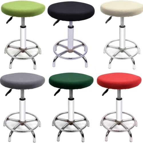 Bar Stool Cover Round Chair Cover for Bar Office Elastic Anti-Dirty Seat Cover Solid Color Chair Protector Home Office Decor