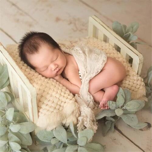 Posing Wood Bed For Newborn Photography Props Photo Flokati Shoot Studio Accessories Baby Fotografia Photoshoot Wool Baskets