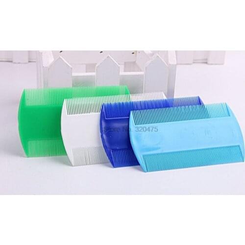 By dhl 500pcs Pet Dog Hair Flea lice Comb plastic Pin Dog Cat Grooming Brush Comb Clean tool dual two tyle teeth