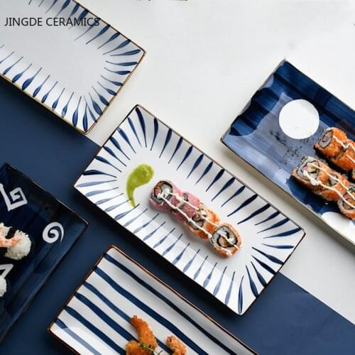 Japanese-style Ceramic Tea Tray Serving Table Plate Snacks Food Storage Dish for Hotel Home Serving Tray Kitchen Tableware