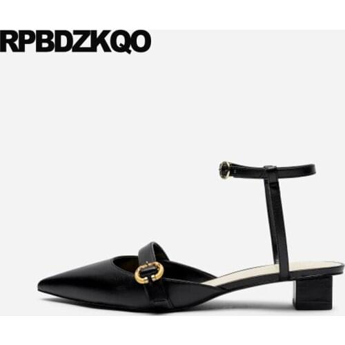 China Chinese Summer Drop Shipping Black Sandals Ladies Blue Ankle Strap Slingback Designer Shoes Women Luxury 2019 Pointed Toe