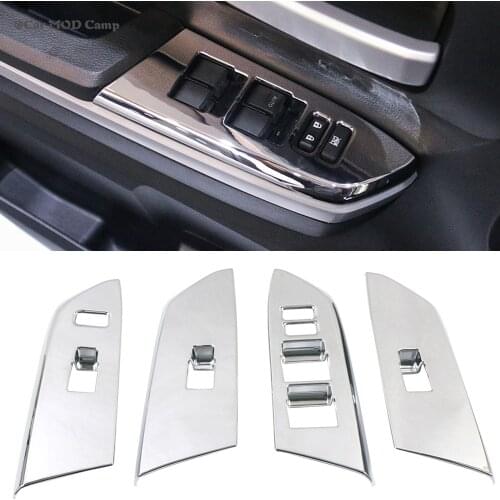 LHD! For Toyota Tundra Crewmax 2014-2019 ABS Chrome Interior Window Switch Control Cover Trim Car Styling Accessories