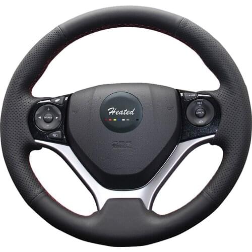 Microfiber leather car wheel steering cover for honda civic 2009 Cubierta del volante del coche braid on the steering wheel