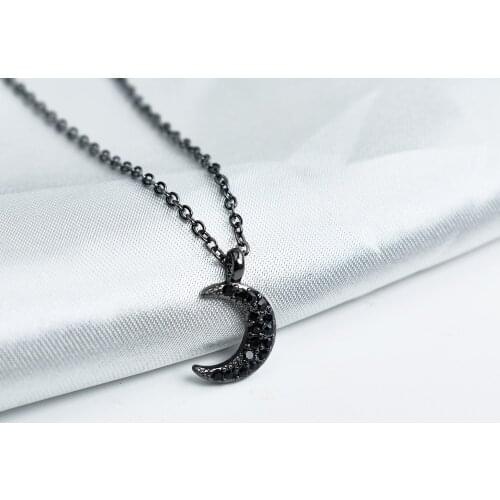 Fashion Party Jewelry Black Moon Pendant Necklace For Women Short Chain Chokers Necklaces Accessories