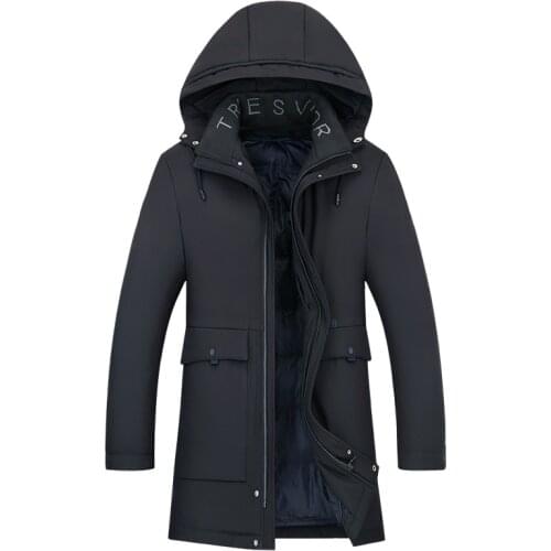 Detachable Liner Middle-aged Mens Cotton-padded Clothes Jacket Winter Thick Mid-length Cotton-padded Jacket Dad down Feather Co