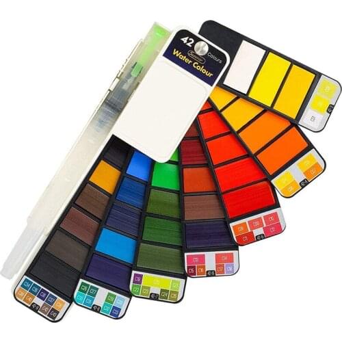 Watercolor Paint Set Colors Solid Paint For Painting Acquerelli Watercolor Travel Pigment Powder Paint Art Supplies With Pen