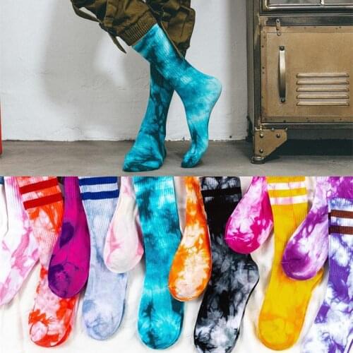 Spring New Style Socks Japanese Street Tie-dye Middle Tube Tide Socks Couple Fashion Personality Socks Harajuku Fashion
