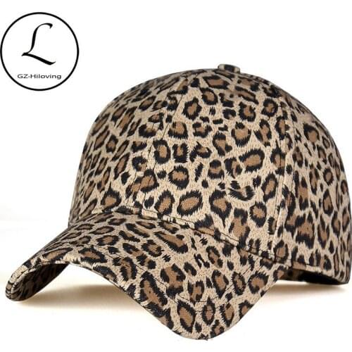 2021 new Women Leopard Cheetah Print Rock Baseball Caps Sports retro animal ladies Hats anti-UV Hip-Hop Adjustable hat Gold