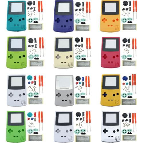 New Plastic Game Shell Housing Case Cover For Nintendo Gameboy Color Game Console For GBC Shell With Buttons Kits Sticker