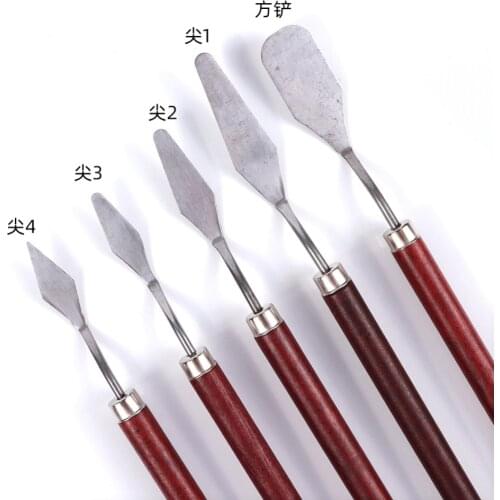 5Pcs/set Stainless Steel Spatula Kit Palette Gouache Supplies for Oil Painting Knife Fine Arts Painting Tool Set Flexible Blades
