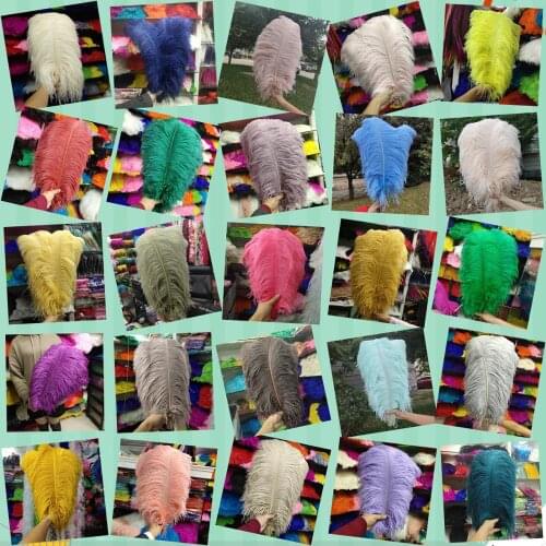 Perfect 100pcs Natural "thick stem" male ostrich feathers 25 Colors 50-55cm/20-22inches Wedding Birthday Christmas Decoration