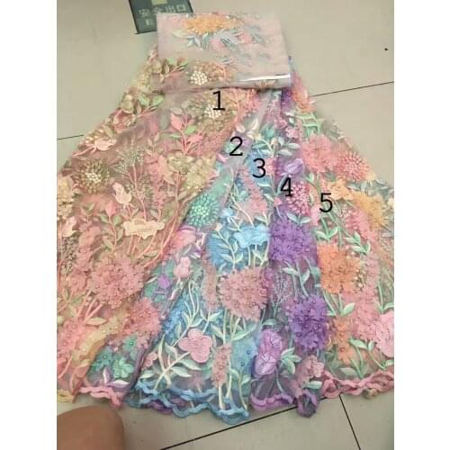 Latest african laces 2018,3d flower french lace, african dresses designs pictures 2018, Embroidery lace fabric 5 yard/lot JJ62