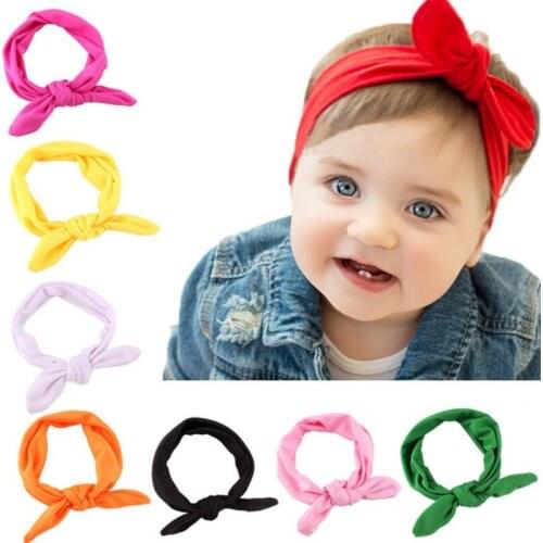 Baby girl clothes Baby Kids Girls Rabbit Bow Ear Hairband Headband Turban Knot Head Wraps baby headband headband baby hot #08