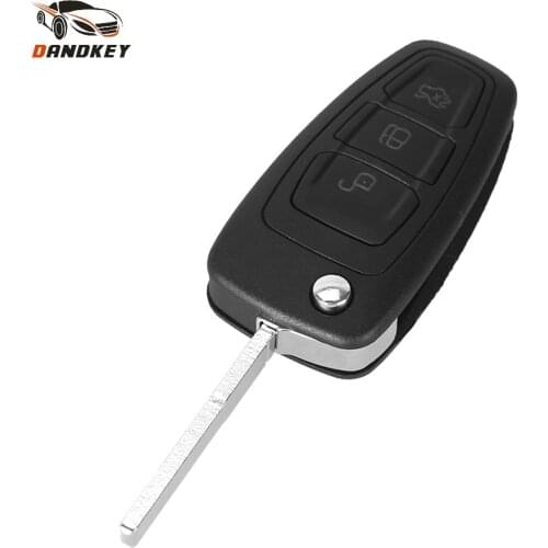 Dandkey Flip Folding Remote Key Shell Car Key Cover 3 Buttons For Ford Focus Mondeo Fiesta 2013 Fob Auto Case With HU101 Blade