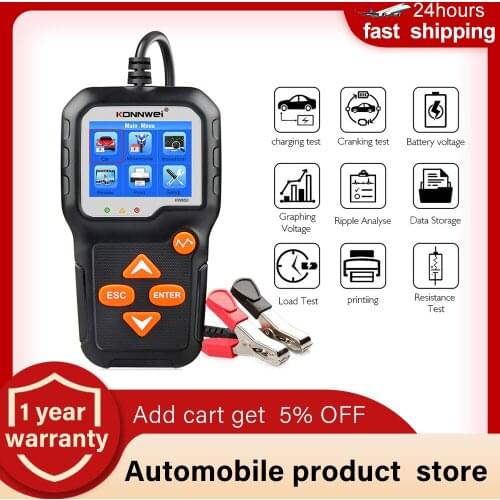 KW650 car battery tester 12V car battery analyzer Led Display Car battery Tester Support Car Motorcycle Battery Checking Quick