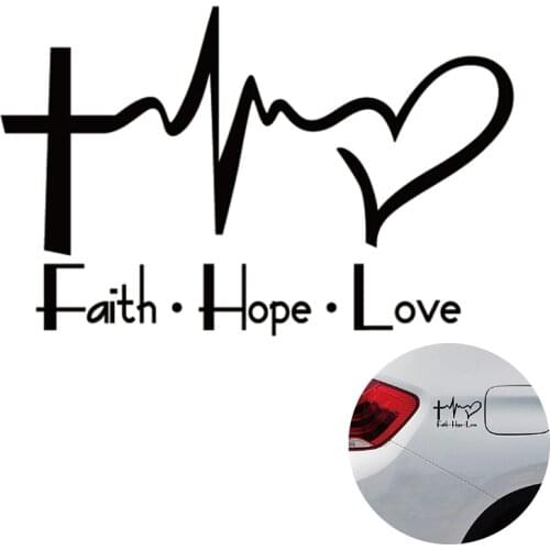 Faith Hope Love Vinyl Car Sticker Cartoon Jesus Christian Religious Bible Verse for Car Window Body Decoration