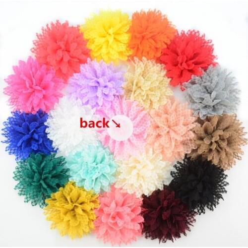 Yundfly 10PCS 4" Boutique Cotton Solid Ballerina Lace Flower For Girl Hair Accessories Artificial Fabric Flowers Decorations