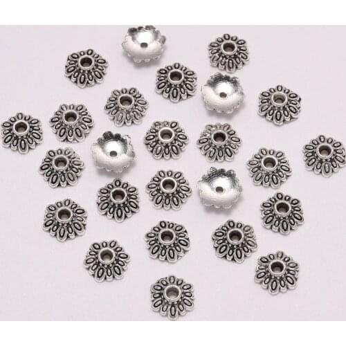 50Pcs/Lot 8mm Bead Caps End Receptacle Flower Torus For Jewelry Making Findings Diy Bracelet Spaced Jewelry Accessories