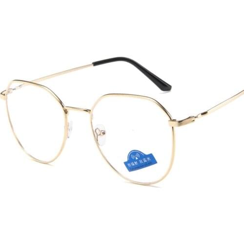 Women Anti-blue light Eyeglasses Metal Glasses Frame Oversize Myopia Optical clear Transparent Lens Glasses Frame Fake Oculos