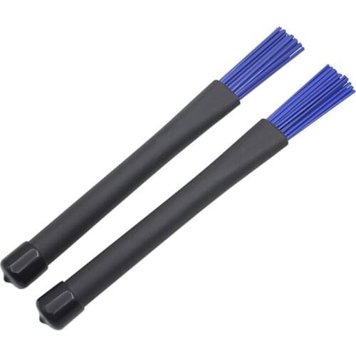 1 Pair Blue Retractable Wire Jazz Drum Brushes Sticks Parts Accessories