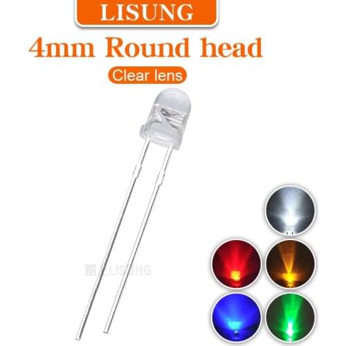1000pcs/bag Bright 4mm Led Round Water Clear Green Yellow Blue White Red Led Light Lamp Emitting Diode Dides Kit
