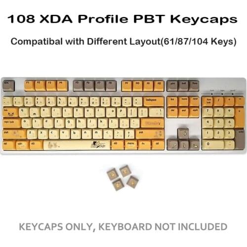 108 Key PBT Keycaps Mechanical Keyboard XDA Keycaps Anime Cherry Profile Dye Sub Japanese Keycap For Cherry MX Key Cap