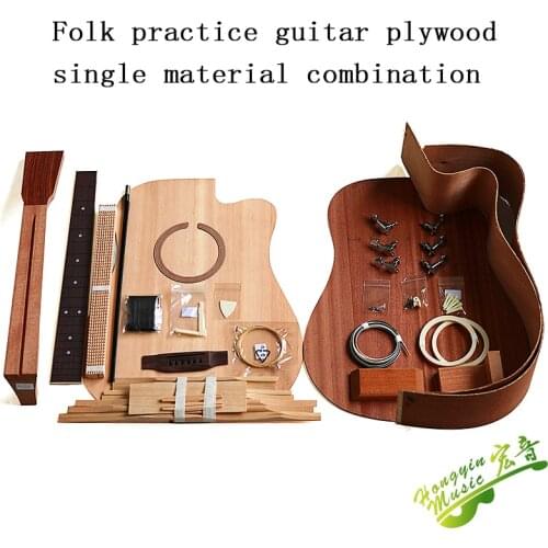 41 inch Cutaway guitar DIY folk ballad single guitar accessories package B Grade SOLID SPRUCE