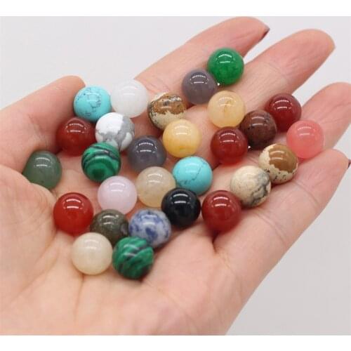 10Pcs Natural Stone Beads 8 MM Without Hole Round Semi-Precious For Potted Plants Fish Tank Decorations