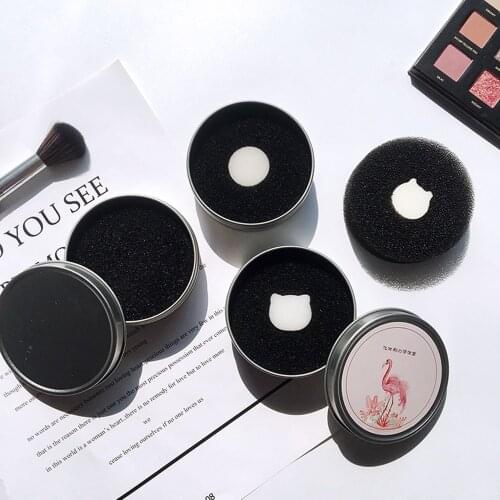 Quick Makeup Brushes Cleaning Tool Sponge Makeup Brush Cleaner Cosmetic Brush Dry Wash Box Scrubbing Metal Box Beauty Tool