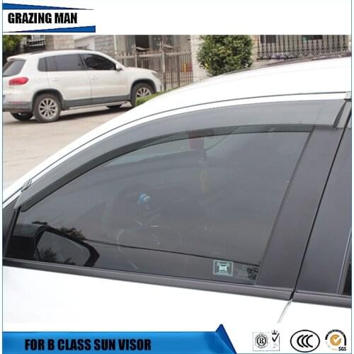 Injection Molding Trim Vent Shade Rain Sun Wind Deflector Window Visor For Benz B Class B170 B180 B200 B220 B260 2009-2018