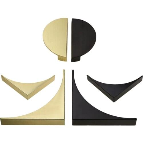 JD Semi Round Drawer Knob Modern High-quality Luxury European Aluminum and Gold Wardrobe Cabinet Door Handle Furniture Hardware