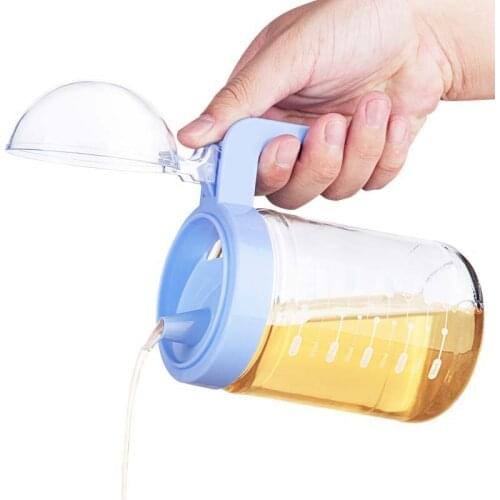 Kitchen Olive Oil Dispensering Bottle Dust-free Lid Vingear Oil Cruet 500ml No-drip Spout Soy Sauce Dispenser Bottle for Cooking