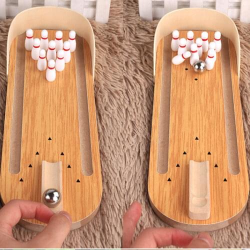 Mini Desktop bowling ball sets for kid Bowling Party Game Finger Catapult Funny Tabletop Sports Educational Toy for Children