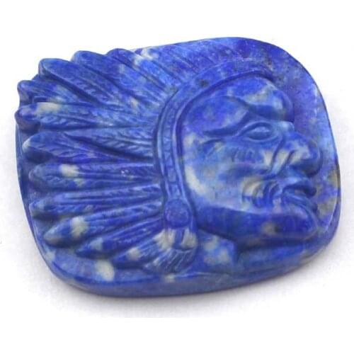 Natural lapis lazuli stone beads natural stone beads Chiefs carved for jewelry making 1 piece wholesale