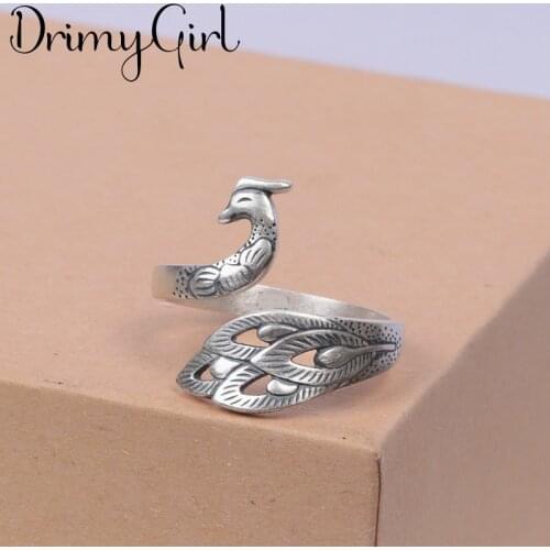 New Hot Sale Exaggerated Adjustable Size Peacock Rings For Women Men Girl Party Gifts Minimalist Jewelry 2021