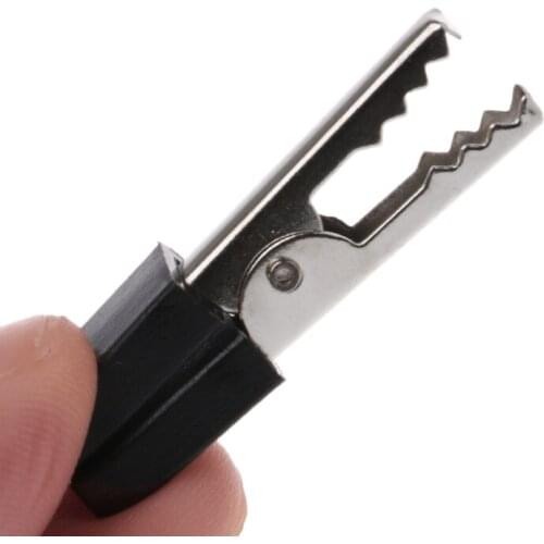 2021 New Drop Shipping 10X 34mm Crocodile Clips Insulated Handles Red/Black Grips Wire Lead Test Clips