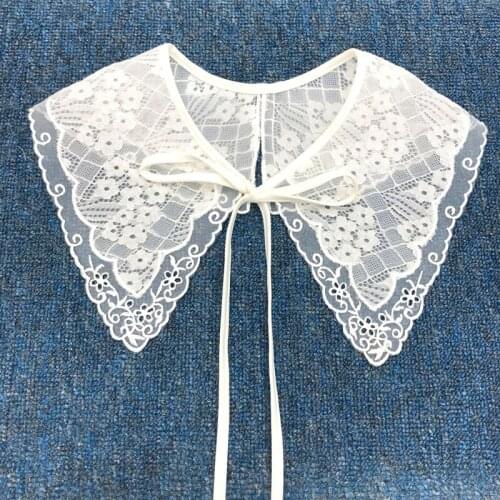New Women Lace Fake Collar Blouse Cloud Shoulder Doll Collar Detachable Shirt Collar Blouse Top Women Clothes Accessories