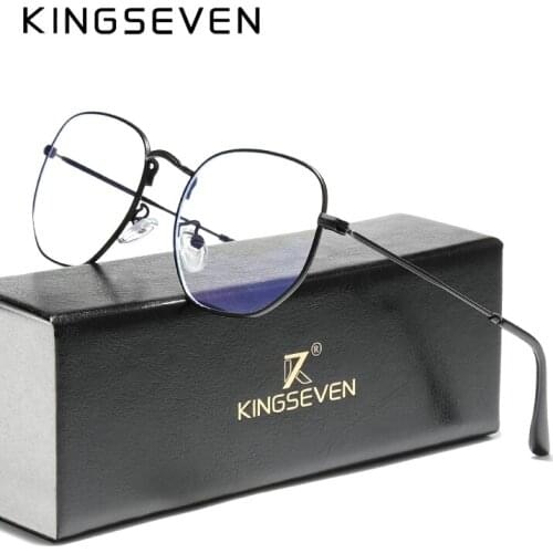 KINGSEVEN Titanium Anti Blue Light Glasses Men New Eyewear Eyeglasses Spectacles Antiblue Gaming Computer Glasses For Women