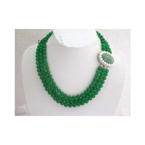 Terisa Pearljewellery Pretty Real Freshwater Pearl Jades Necklace 8mm Round Gem-stones Jewellery More Color For Choose