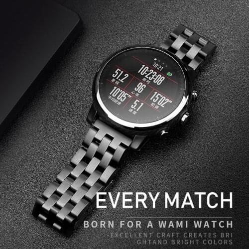 20mm 22mm Watch band for Samsung Galaxy Watch 3 41 45mm Stainless Steel For Amazfit Pace Stratos Strap Amazfit Bip Huawei GT2