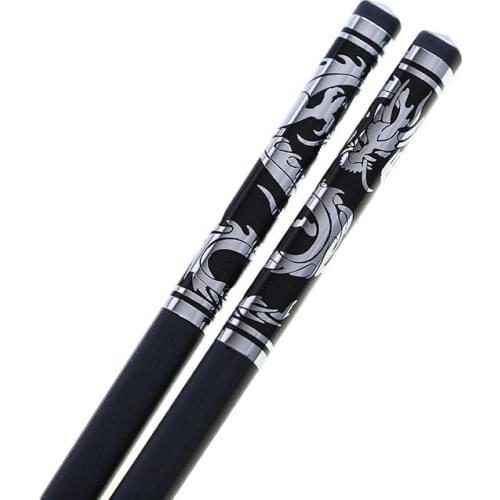 Luxury Household Chopsticks Chinese Gold Dragon Style Chopsticks Non-slip Alloy Sushi Chop Sticks