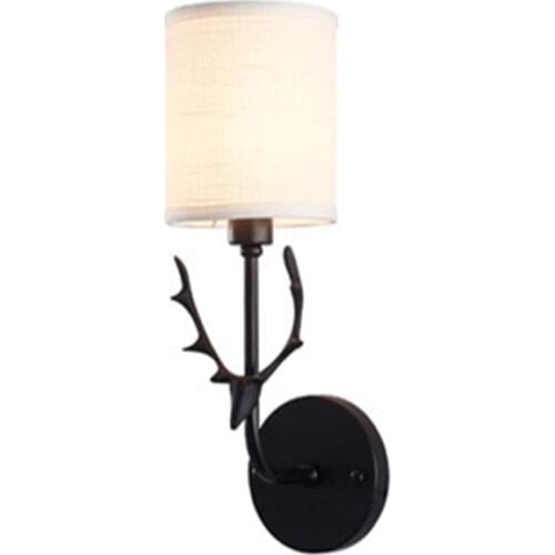 North Europe Bedroom Bedside Wall Light Modern American Style Elk Horn Background Wall Lamp Corridor Light Free Shipping