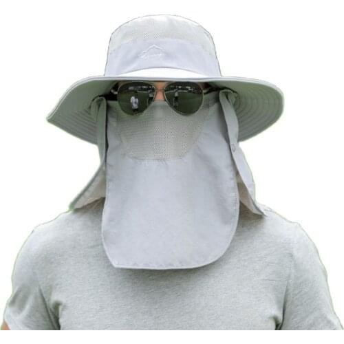 Fishing Sun Hat Outdoor Fishing Winter Warm Cap Fisherman Cap UV Protection Sunshade Cap Big Eaves Hiking Camping Adjustable Hat