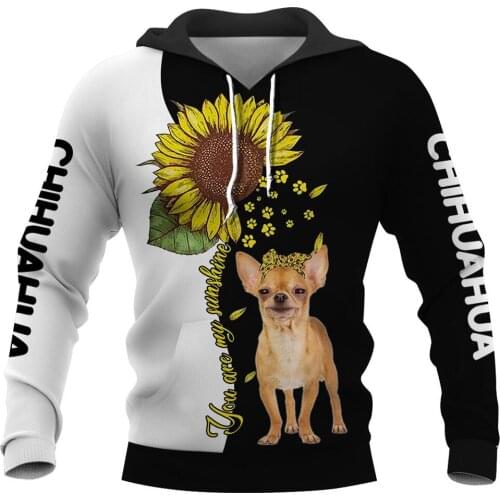 CLOOCL Chihuahua Printed Men' Hoodies 5 Varieties Pet Men Clothing Greativity Casual Harajuku Pocket Hooded Oversized