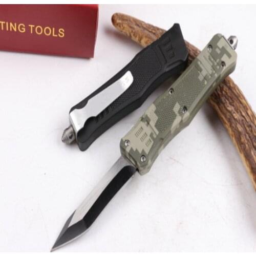 Tricolor Micro 616 Single Front (Curved Full Blade) 440C Zinc Alloy Handle Survival Outdoor Pocket Hunting Camping Tool Gift