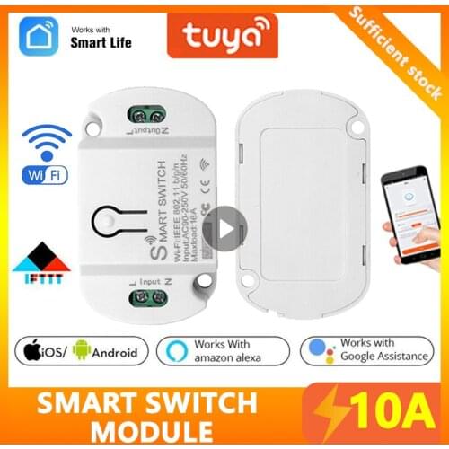 10A Wifi DIY Smart Wireless Remote Control Switch Smart Home Light Automation Module Work With Tuya Alexa Google Home EWeLink