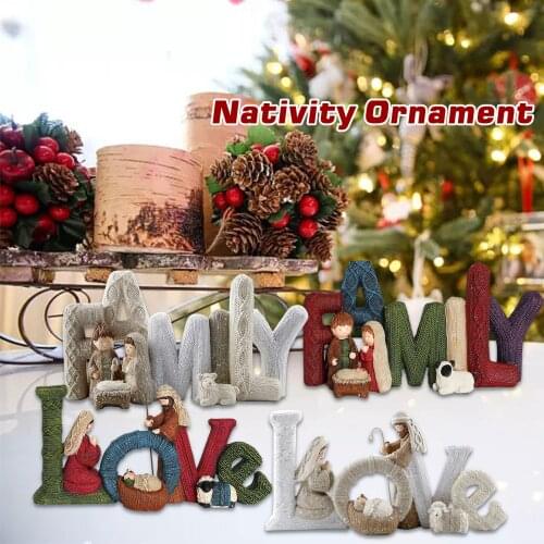 Delightful Suit Nativity Ornament Delightful Beautiful English Letter Decoration Perfect Gift For Men Women