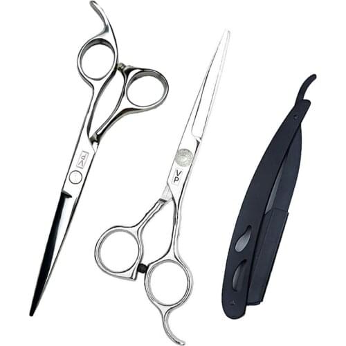 High Quality 6'' Professional Hair Scissors Barber Thinning Hairdressing Scissors Cutting Hair Shears 440C Haircut Scissors Set