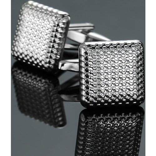 High quality laser metal Cufflinks New Fashion Jewelry Silver Cufflinks mens business shirt suit badge pin gift